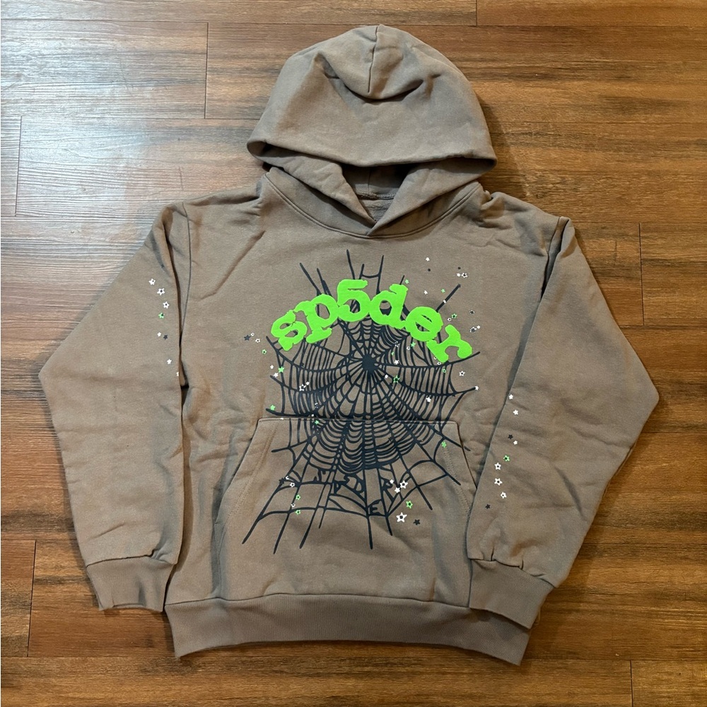 Sp5der OG Web Hoodie Slate Grey Size Small